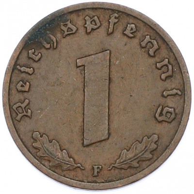 1 рейхспфенниг 1937 года F Германия