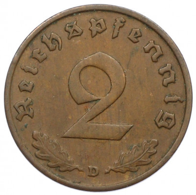 2 рейхспфеннига 1936 года D Германия