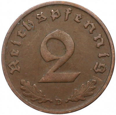 2 рейхспфеннига 1938 года D Германия