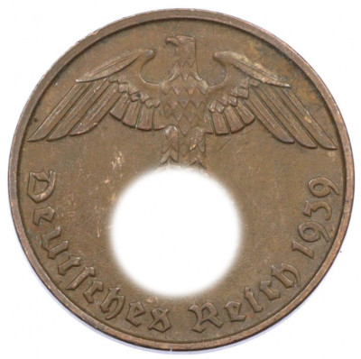 2 рейхспфеннига 1939 года D Германия