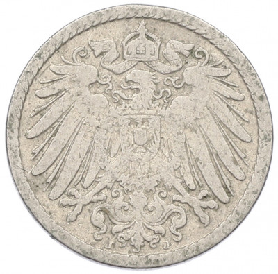 5 пфеннигов 1901 года J Германия