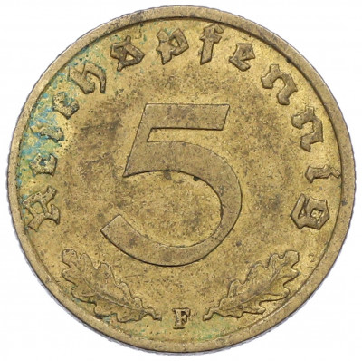 5 рейхспфеннигов 1939 года F Германия