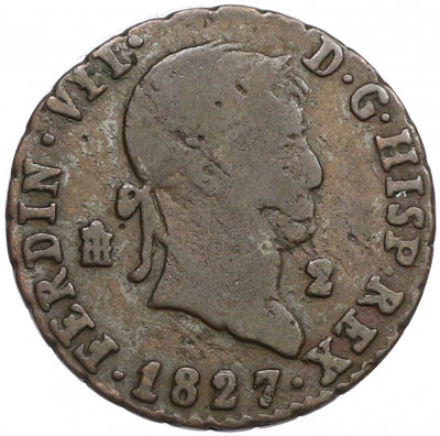 2 мараведи 1827 года Испания