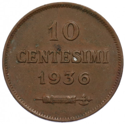 10 чентезимо 1936 года Сан-Марино