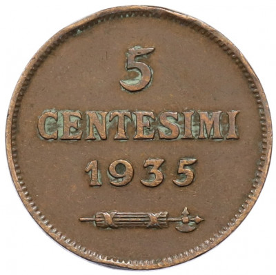 5 чентезимо 1935 года Сан-Марино