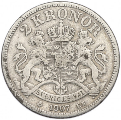 2 кроны 1907 года Швеция
