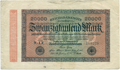 20000 марок 1923 года Германия