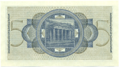 5 рейхсмарок 1940 года Германия (Для окупированных территорий)