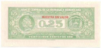 25 сентаво 1961 года Доминиканская республика (Образец)