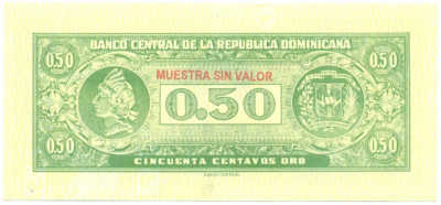 50 сентаво 1961 года Доминиканская республика (Образец)