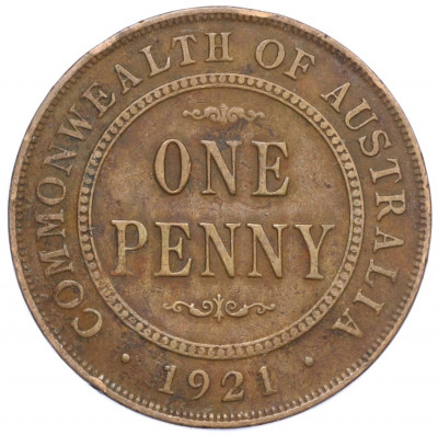 1 пенни 1921 года Австралия