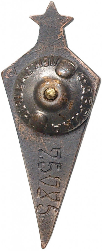 Знак «Парашютист» образца 1936 года (Номерной)
