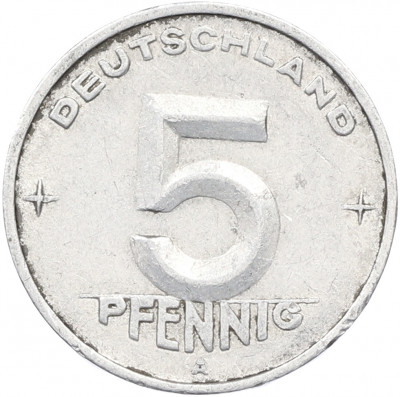 5 пфеннигов 1950 года A Восточная Германия (ГДР)