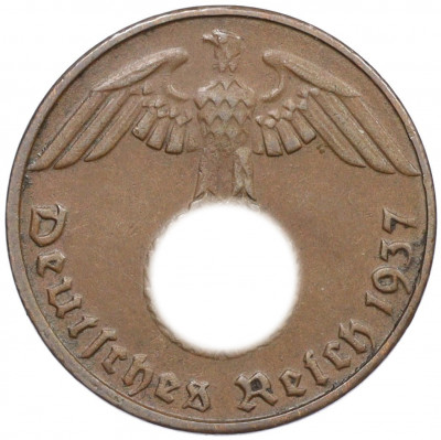1 рейхспфенниг 1937 года D Германия