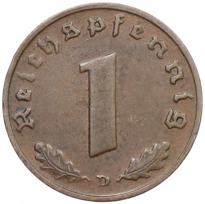 1 рейхспфенниг 1937 года D Германия