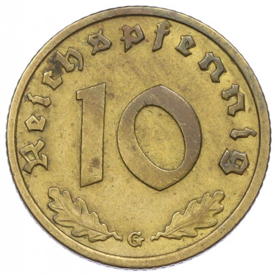 10 рейхспфеннигов 1938 года G Германия
