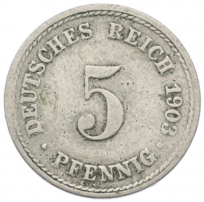 5 пфеннигов 1903 года F Германия