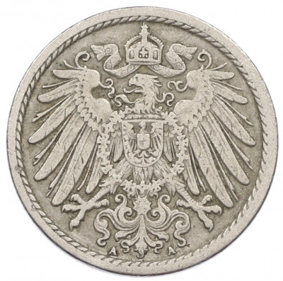 5 пфеннигов 1908 года A Германия