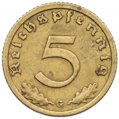5 рейхспфеннигов 1938 года G Германия