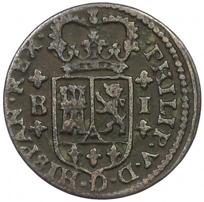 1 мараведи 1718 года Испания (Филипп V)