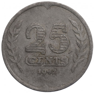 25 центов 1942 года Нидерланды