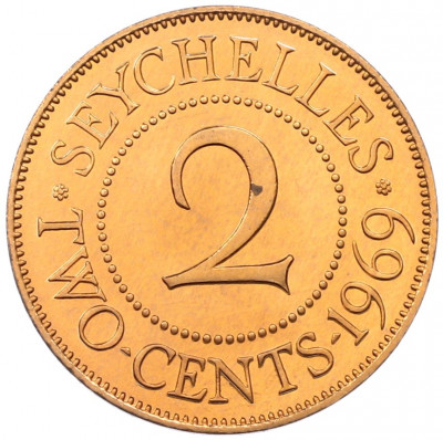 2 цента 1969 года Британские Сейшелы
