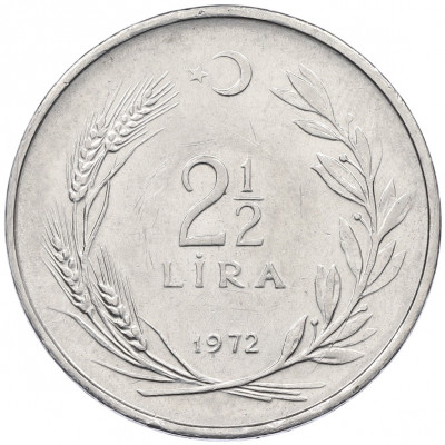 2 1/2 лиры 1972 года Турция