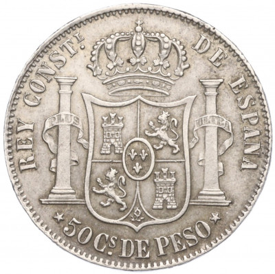 50 сентимо 1885 года Испанские Филиппины