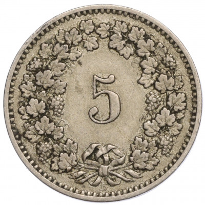 5 раппенов 1883 года Швейцария