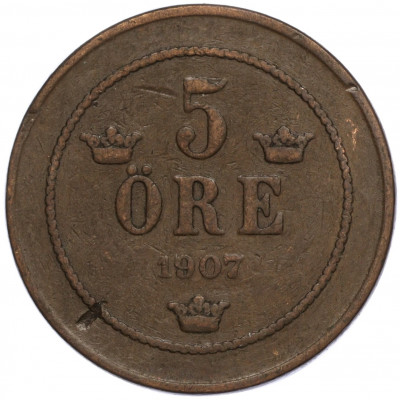 5 эре 1907 года Швеция