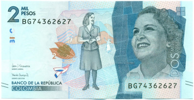 2000 песо 2020 года Колумбия