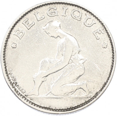 1 франк 1923 года Бельгия — Надпись на французском (BELGIQUE)