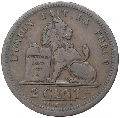 2 сантима 1835 года Бельгия