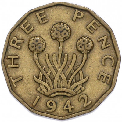 3 пенса 1942 года Великобритания