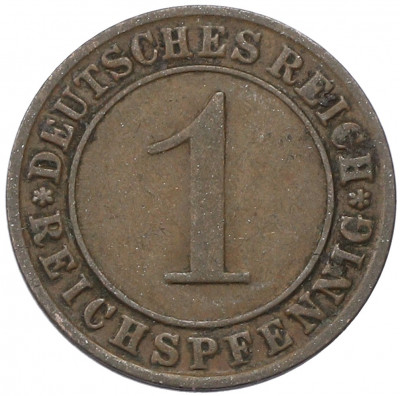 1 рейхспфенниг 1925 года E Германия