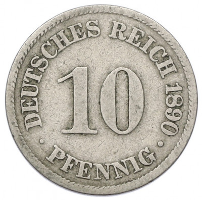 10 пфеннигов 1890 года A Германия