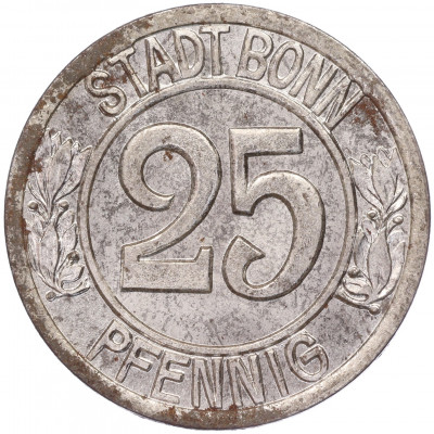 25 пфеннигов 1920 года Германия — город Бонн «Бетховен» (Нотгельд)