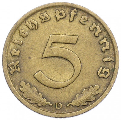 5 рейхспфеннигов 1938 года D Германия