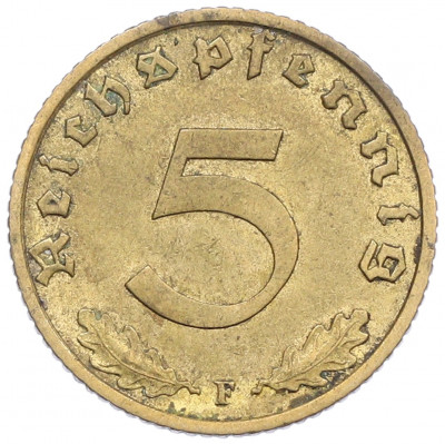 5 рейхспфеннигов 1939 года F Германия
