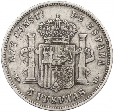 5 песет 1890 года Испания