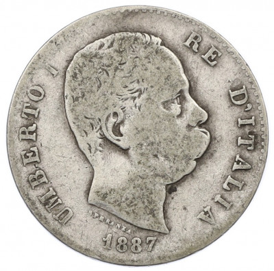 1 лира 1887 года Италия