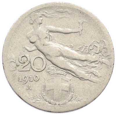 20 чентезимо 1910 года Италия