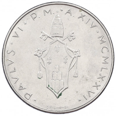 100 лир 1976 года Ватикан