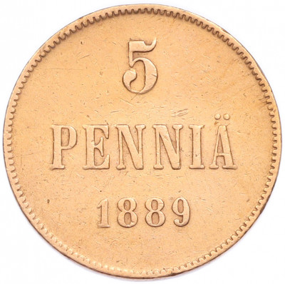 5 пенни 1889 года Русская Финляндия