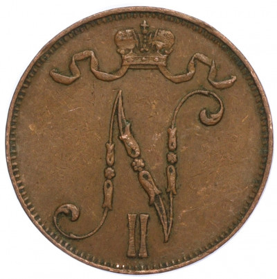 5 пенни 1908 года Русская Финляндия