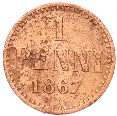 1 пенни 1867 года Русская Финляндия