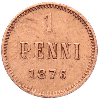 1 пенни 1876 года Русская Финляндия