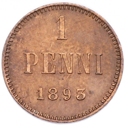 1 пенни 1893 года Русская Финляндия