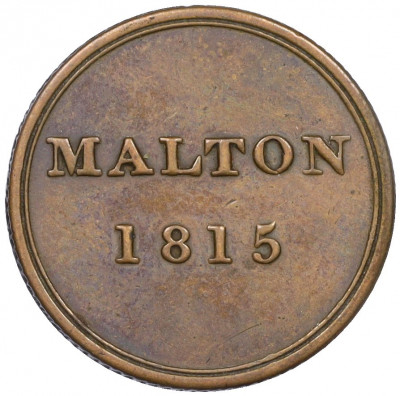 Токен 1 фартинг 1815 года Великобритания (Малтон)