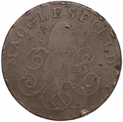Токен 1/2 пенни 1789 года Великобритания (Чешир-Макклсфилд)